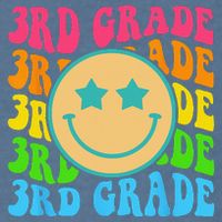 Groovy Third Grade Vibes Face Retro Teachers Back To School Garment-Dyed Sweatshirt