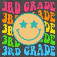 Groovy Third Grade Vibes Face Retro Teachers Back To School Vector Backpack