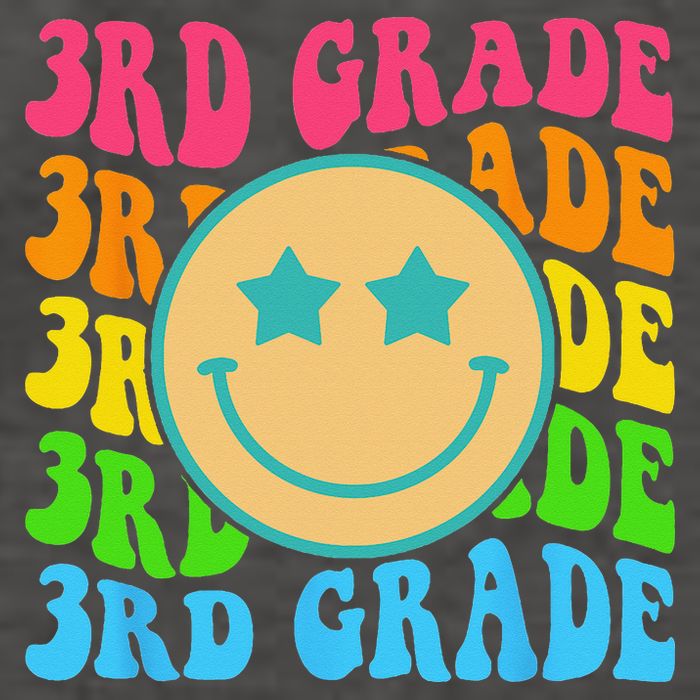 Groovy Third Grade Vibes Face Retro Teachers Back To School Vector Backpack