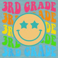 Groovy Third Grade Vibes Face Retro Teachers Back To School Sueded Cloud Jersey T-Shirt