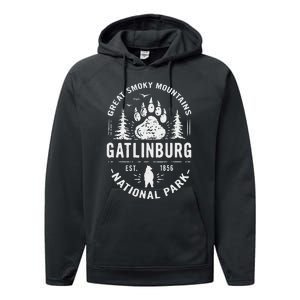 Gatlinburg Tennessee Great Smoky Mountains Performance Fleece Hoodie