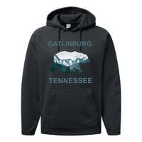 Gatlinburg Tennessee Great Smoky Mountains Bear Gift Performance Fleece Hoodie