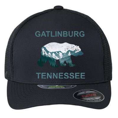 Gatlinburg Tennessee Great Smoky Mountains Bear Gift Flexfit Unipanel Trucker Cap