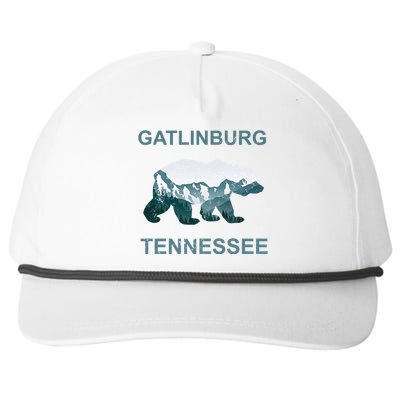 Gatlinburg Tennessee Great Smoky Mountains Bear Gift Snapback Five-Panel Rope Hat