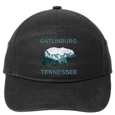 Gatlinburg Tennessee Great Smoky Mountains Bear Gift 7-Panel Snapback Hat