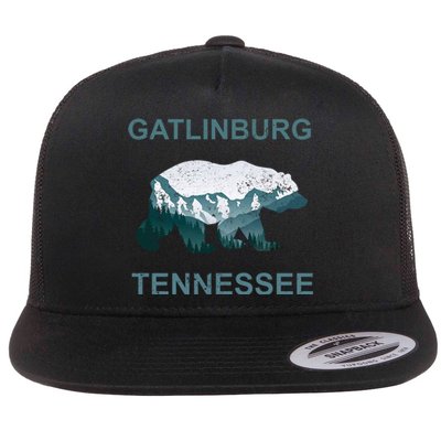 Gatlinburg Tennessee Great Smoky Mountains Bear Gift Flat Bill Trucker Hat