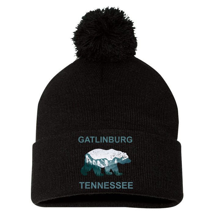 Gatlinburg Tennessee Great Smoky Mountains Bear Gift Pom Pom 12in Knit Beanie