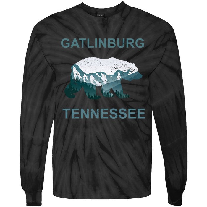 Gatlinburg Tennessee Great Smoky Mountains Bear Gift Tie-Dye Long Sleeve Shirt