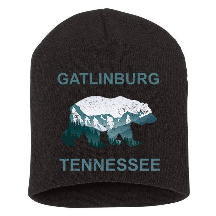 Gatlinburg Tennessee Great Smoky Mountains Bear Gift Short Acrylic Beanie