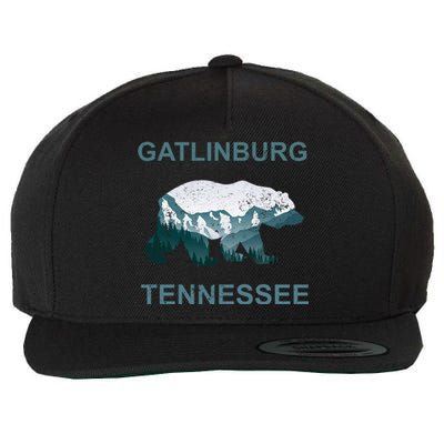 Gatlinburg Tennessee Great Smoky Mountains Bear Gift Wool Snapback Cap