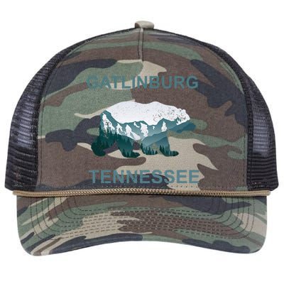 Gatlinburg Tennessee Great Smoky Mountains Bear Gift Retro Rope Trucker Hat Cap