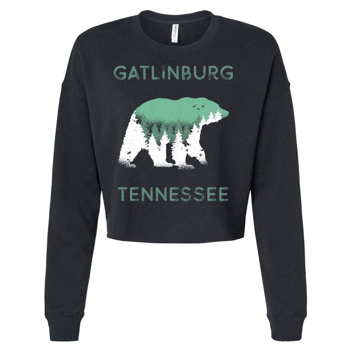 Gatlinburg Tennessee Great Smoky Mountains Bear Gift Cropped Pullover Crew