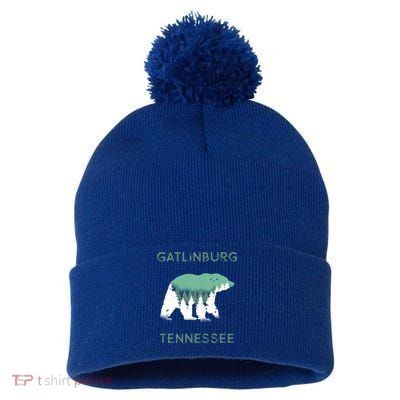 Gatlinburg Tennessee Great Smoky Mountains Bear Gift Pom Pom 12in Knit Beanie