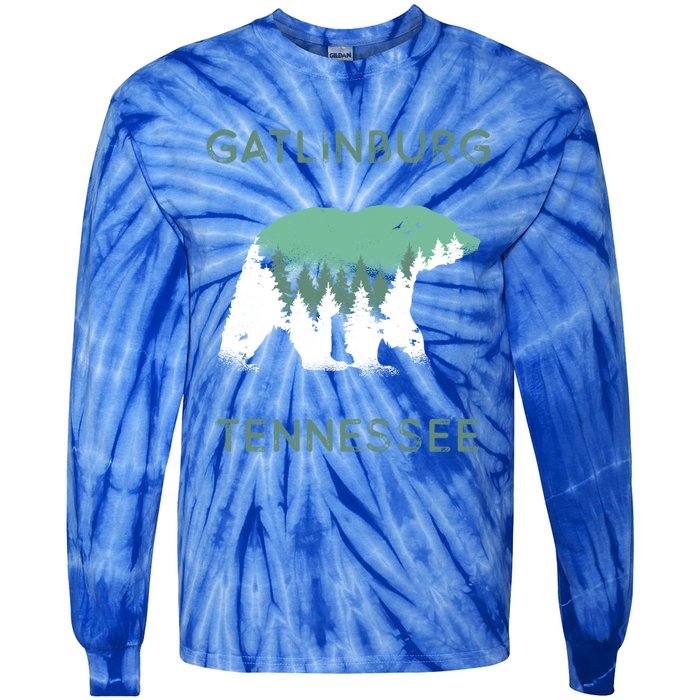 Gatlinburg Tennessee Great Smoky Mountains Bear Gift Tie-Dye Long Sleeve Shirt