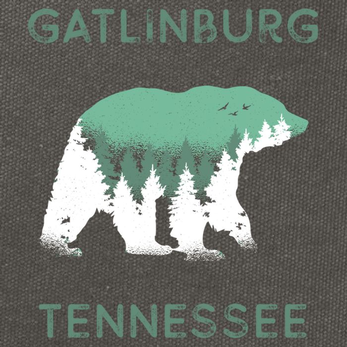 Gatlinburg Tennessee Great Smoky Mountains Bear Gift Cotton Canvas Backpack
