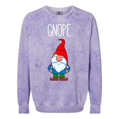 Gnope Tomte Garden Gnome Gift Funny Scandinavian Nope Meaningful Gift Colorblast Crewneck Sweatshirt