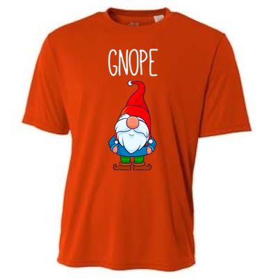 Gnope Tomte Garden Gnome Gift Funny Scandinavian Nope Meaningful Gift Cooling Performance Crew T-Shirt