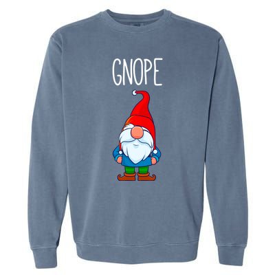 Gnope Tomte Garden Gnome Gift Funny Scandinavian Nope Meaningful Gift Garment-Dyed Sweatshirt