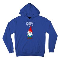 Gnope Tomte Garden Gnome Gift Funny Scandinavian Nope Meaningful Gift Hoodie