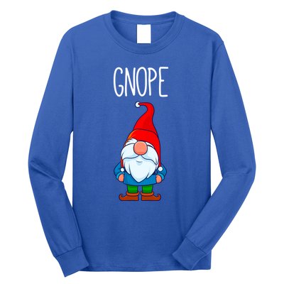 Gnope Tomte Garden Gnome Gift Funny Scandinavian Nope Meaningful Gift Long Sleeve Shirt