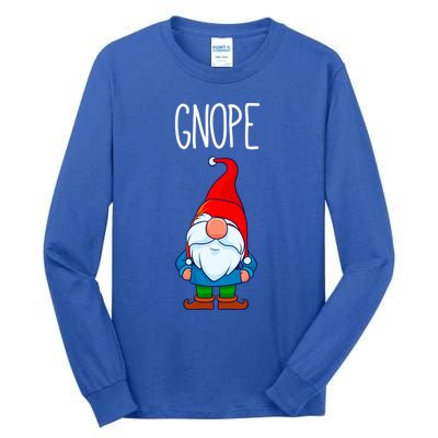 Gnope Tomte Garden Gnome Gift Funny Scandinavian Nope Meaningful Gift Tall Long Sleeve T-Shirt