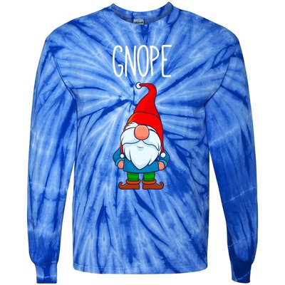 Gnope Tomte Garden Gnome Gift Funny Scandinavian Nope Meaningful Gift Tie-Dye Long Sleeve Shirt