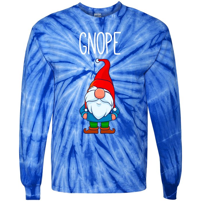 Gnope Tomte Garden Gnome Gift Funny Scandinavian Nope Meaningful Gift Tie-Dye Long Sleeve Shirt