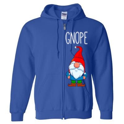 Gnope Tomte Garden Gnome Gift Funny Scandinavian Nope Meaningful Gift Full Zip Hoodie