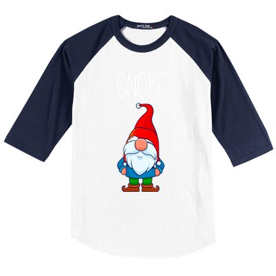 Gnope Tomte Garden Gnome Gift Funny Scandinavian Nope Meaningful Gift Baseball Sleeve Shirt