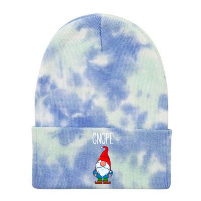 Gnope Tomte Garden Gnome Gift Funny Scandinavian Nope Meaningful Gift Tie Dye 12in Knit Beanie