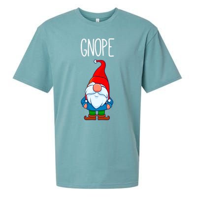 Gnope Tomte Garden Gnome Gift Funny Scandinavian Nope Meaningful Gift Sueded Cloud Jersey T-Shirt