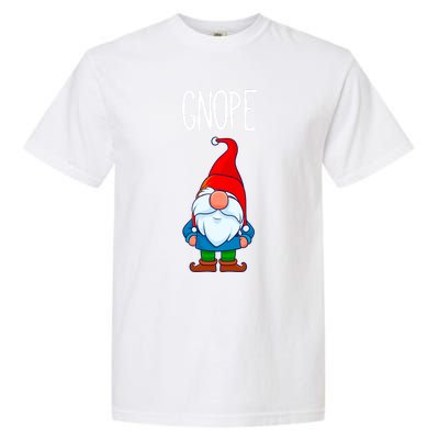 Gnope Tomte Garden Gnome Gift Funny Scandinavian Nope Meaningful Gift Garment-Dyed Heavyweight T-Shirt