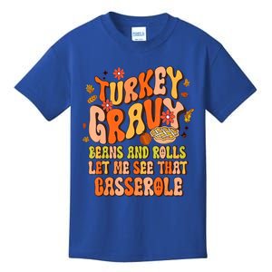 Groovy Turkey Gravy Beans And Rolls Thanksgiving Gift Kids T-Shirt