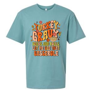 Groovy Turkey Gravy Beans And Rolls Thanksgiving Gift Sueded Cloud Jersey T-Shirt