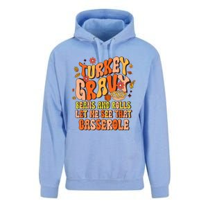 Groovy Turkey Gravy Beans And Rolls Thanksgiving Gift Unisex Surf Hoodie