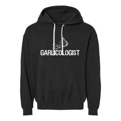Garlic T Garlicologist Funny Chef Garlic Bulb Garment-Dyed Fleece Hoodie