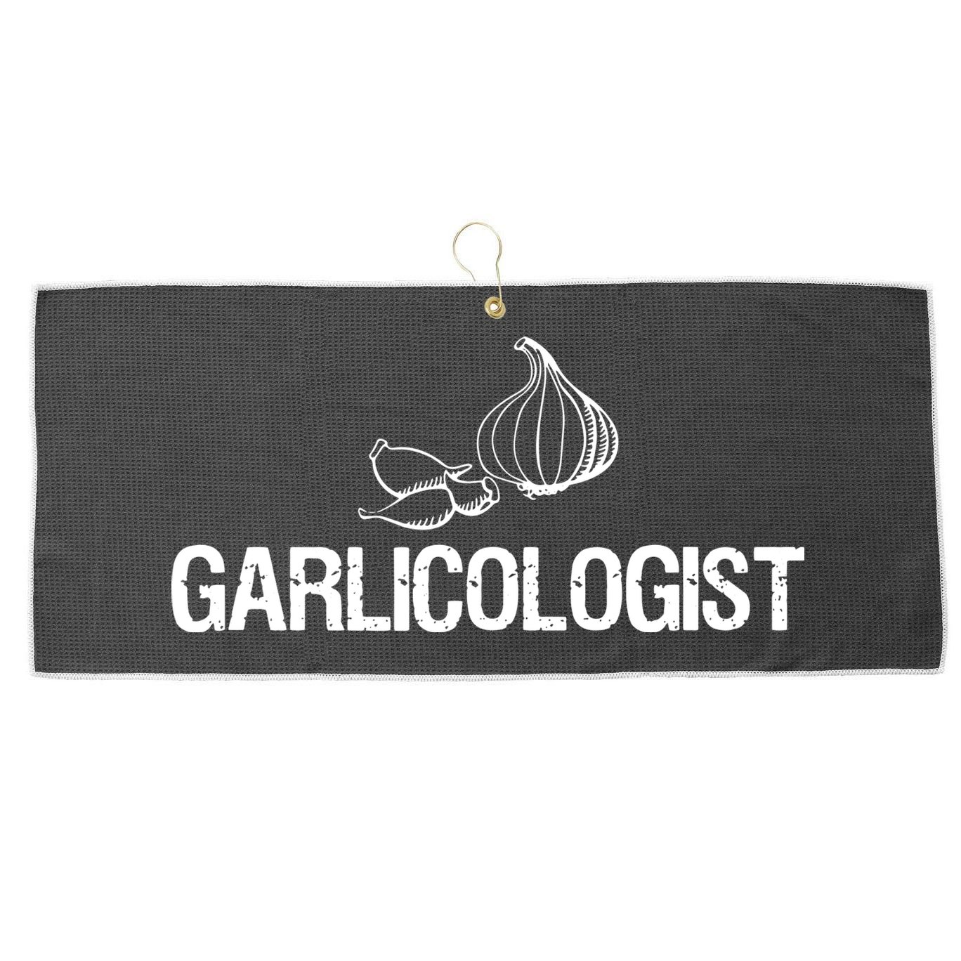 Garlic T Garlicologist Funny Chef Garlic Bulb Large Microfiber Waffle Golf Towel