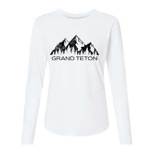 Grand Teton Grand Teton National Park Wyoming Womens Cotton Relaxed Long Sleeve T-Shirt