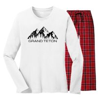 Grand Teton Grand Teton National Park Wyoming Women's Long Sleeve Flannel Pajama Set 