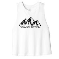 Grand Teton Grand Teton National Park Wyoming Women's Racerback Cropped Tank