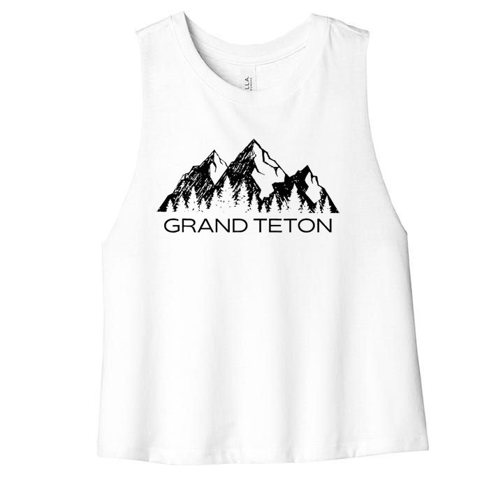 Grand Teton Grand Teton National Park Wyoming Women's Racerback Cropped Tank