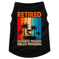 Goodbye Tension Hello Pension Beach Palm Trees Retirement Doggie Tank