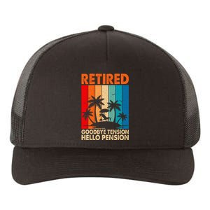 Goodbye Tension Hello Pension Beach Palm Trees Retirement Yupoong Adult 5-Panel Trucker Hat