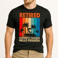 Goodbye Tension Hello Pension Beach Palm Trees Retirement Cooling Performance Crew T-Shirt