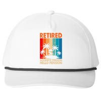 Goodbye Tension Hello Pension Beach Palm Trees Retirement Snapback Five-Panel Rope Hat