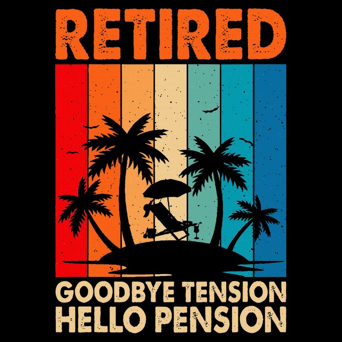 Goodbye Tension Hello Pension Beach Palm Trees Retirement Bucket Hat