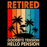 Goodbye Tension Hello Pension Beach Palm Trees Retirement Bag
