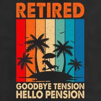 Goodbye Tension Hello Pension Beach Palm Trees Retirement Golf Towel