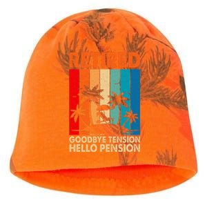 Goodbye Tension Hello Pension Beach Palm Trees Retirement Kati - Camo Knit Beanie