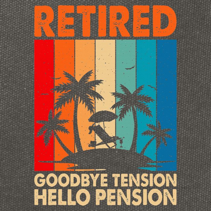 Goodbye Tension Hello Pension Beach Palm Trees Retirement Cotton Canvas Backpack